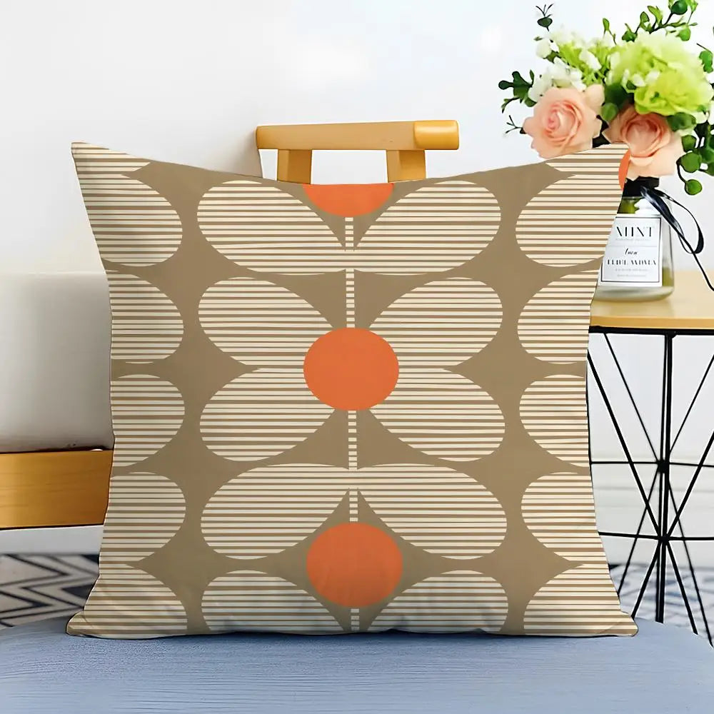 Simple Casual Fashion O-Orla Kiely Cushion Cover Washable Linen Pillowcase Soft  for Sofa Bed Cozy Home Room Decor