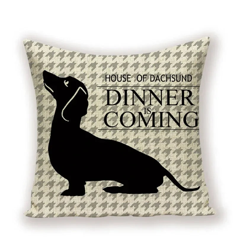 Bulldog Cute Dog Theme Pattern Double-sided Printed pillow cover Short plush Suitable living rooms bedrooms throw cushion cover