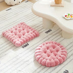 Large Biscuit Shape Plush Cushion,Soft Creative Pillow Chair Seat Pad, Decorative Cookie Japanese Tatami Back Cushion