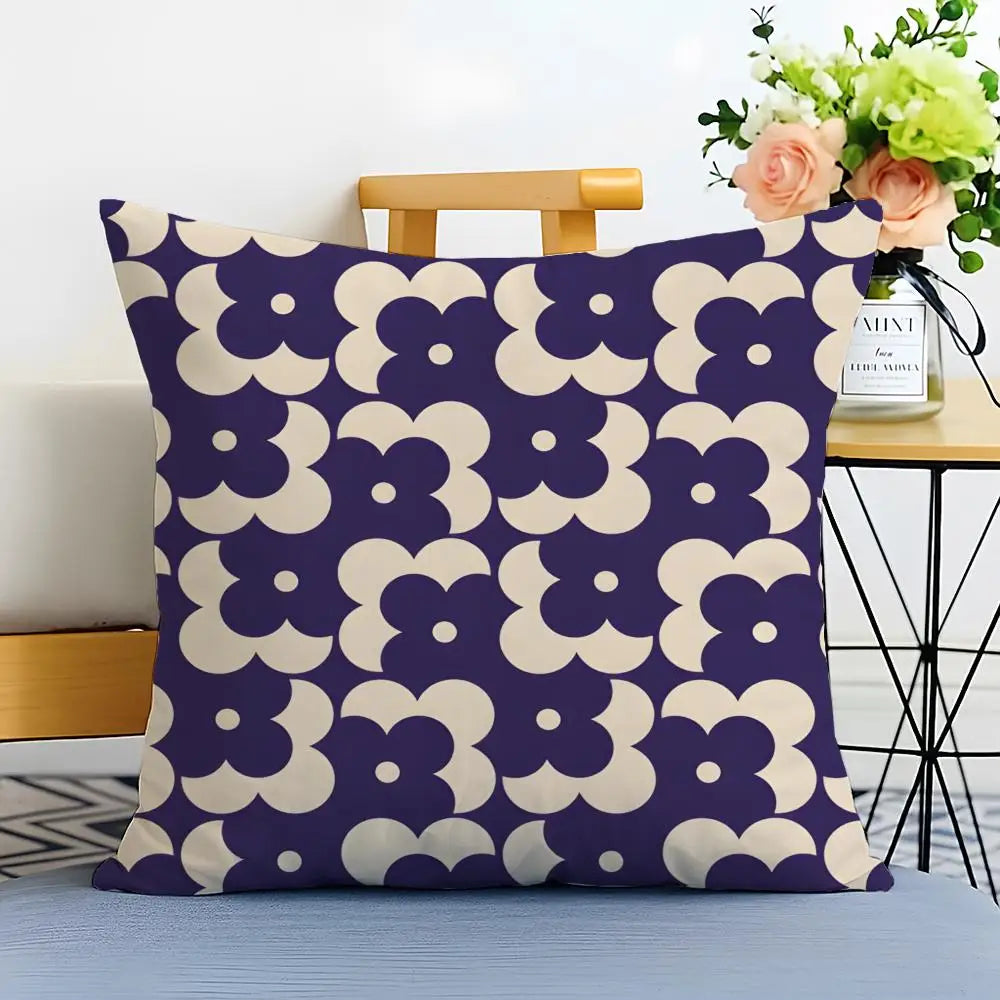 Simple Casual Fashion O-Orla Kiely Cushion Cover Washable Linen Pillowcase Soft  for Sofa Bed Cozy Home Room Decor