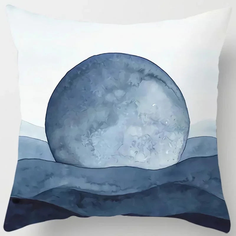 Blue tone style printed square pillowcase car sofa cushion cover decorative home decoration bohemian throw pillow covers40x40cm