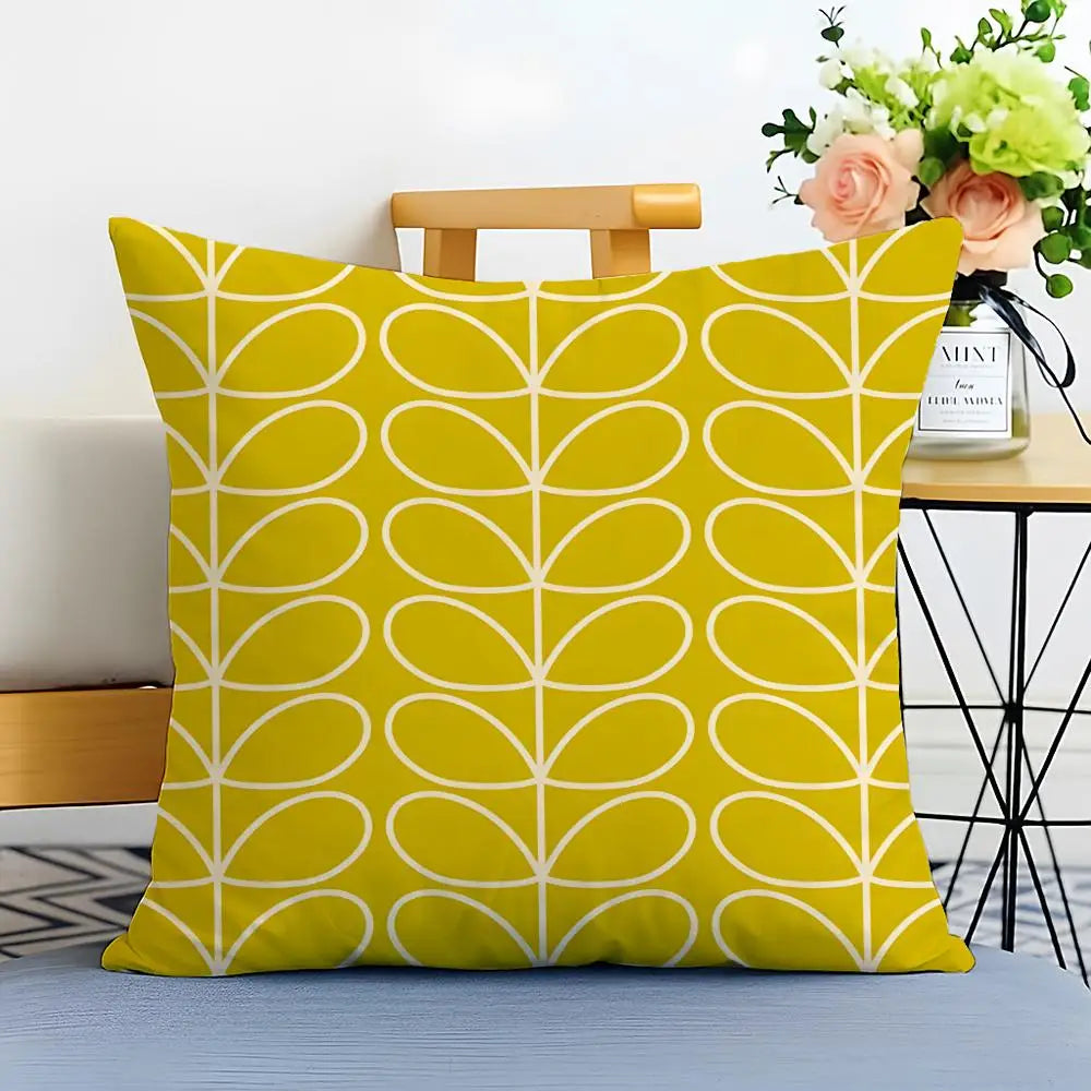 Simple Casual Fashion O-Orla Kiely Cushion Cover Washable Linen Pillowcase Soft  for Sofa Bed Cozy Home Room Decor