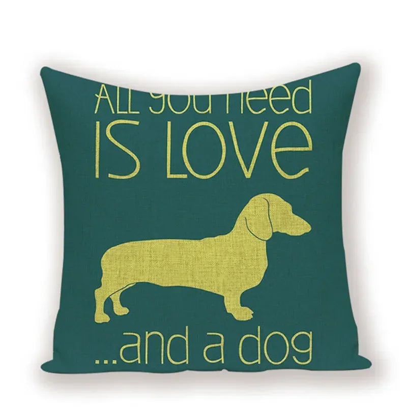 Bulldog Cute Dog Theme Pattern Double-sided Printed pillow cover Short plush Suitable living rooms bedrooms throw cushion cover
