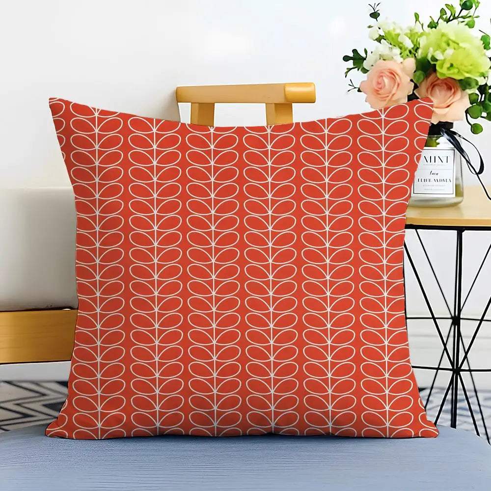 Simple Casual Fashion O-Orla Kiely Cushion Cover Washable Linen Pillowcase Soft  for Sofa Bed Cozy Home Room Decor
