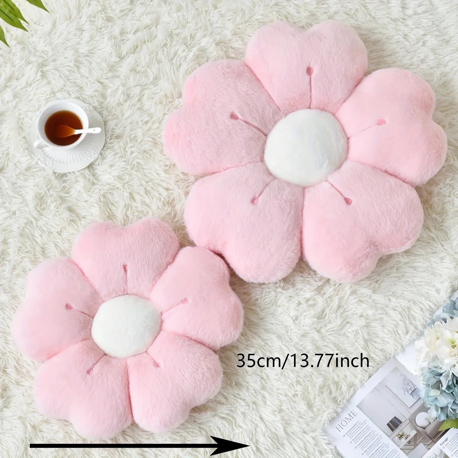 Flower-Shaped Plush Throw Pillow - Comfortable and Cute Mattress and Sofa Decor Cushion, Chair Cushion  Floor Cushion