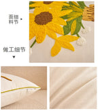 Embroidered Cotton Flower Cushion Cover For Home Sofa Bed Throw Pillowcase Living Room Decorative