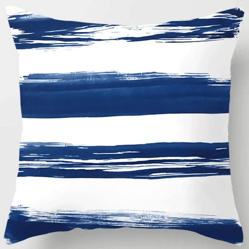 Blue tone style printed square pillowcase car sofa cushion cover decorative home decoration bohemian throw pillow covers40x40cm