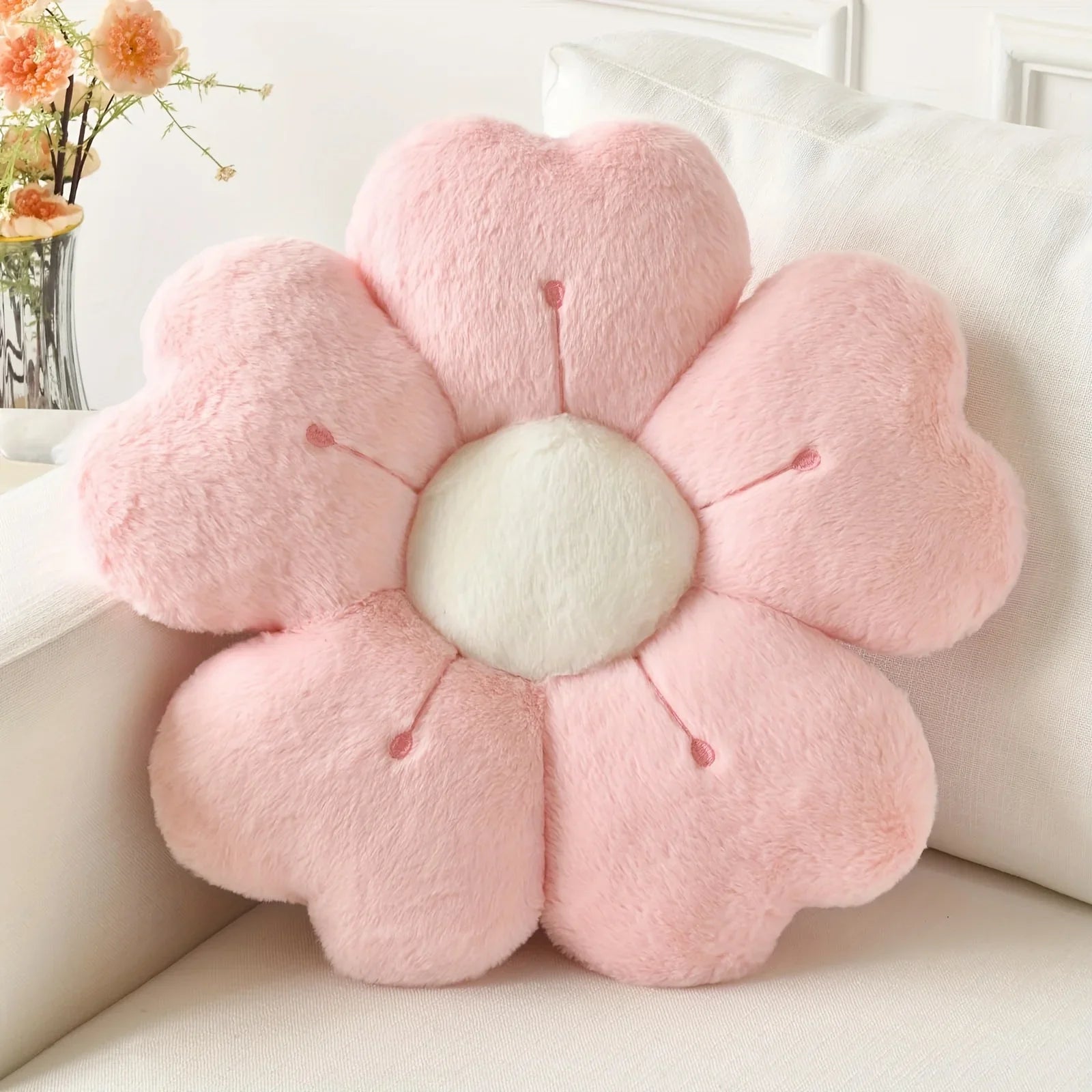 Flower-Shaped Plush Throw Pillow - Comfortable and Cute Mattress and Sofa Decor Cushion, Chair Cushion  Floor Cushion
