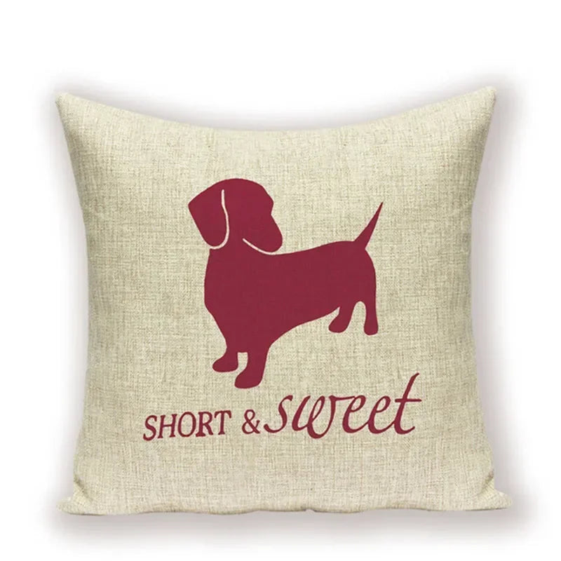 Bulldog Cute Dog Theme Pattern Double-sided Printed pillow cover Short plush Suitable living rooms bedrooms throw cushion cover