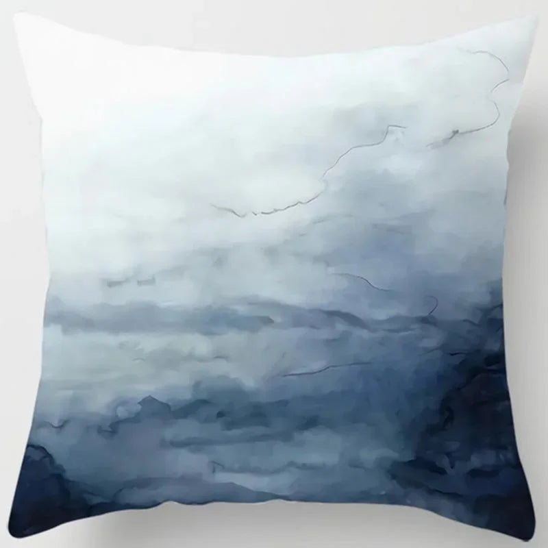 Blue tone style printed square pillowcase car sofa cushion cover decorative home decoration bohemian throw pillow covers40x40cm