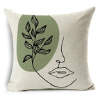 Green Pattern Decorative Cushion Cover Floral Pillow Cover for Car Sofa Decorative Pillow Cover Home Pillow