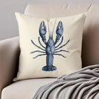 Blue Sea Creature Coral Shrimp Cushion Cover Pillowcase Anti-dustmite Invisible Zipper Short Plush Sofa Cushion
