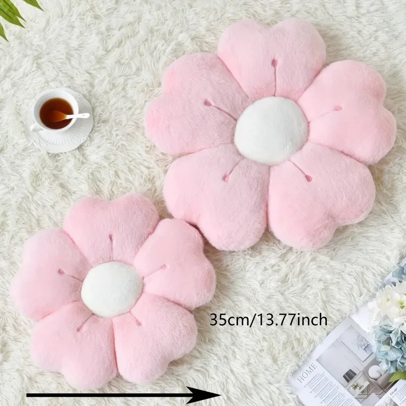 Flower-Shaped Plush Throw Pillow - Comfortable and Cute Mattress and Sofa Decor Cushion, Chair Cushion  Floor Cushion
