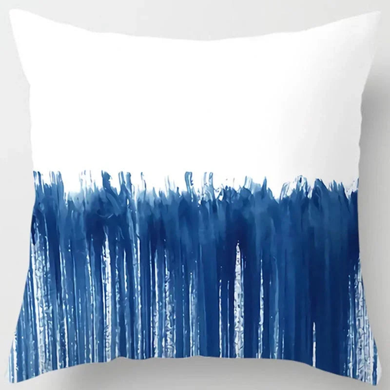 Blue tone style printed square pillowcase car sofa cushion cover decorative home decoration bohemian throw pillow covers40x40cm