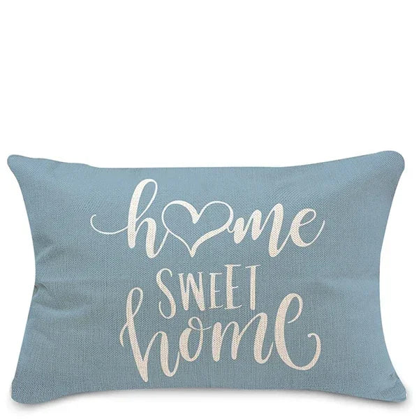 Lake blue white geometric linen pillowcase sofa cushion cover home decoration can be customized for you 30x50 40x60