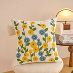 Embroidered Cotton Flower Cushion Cover For Home Sofa Bed Throw Pillowcase Living Room Decorative