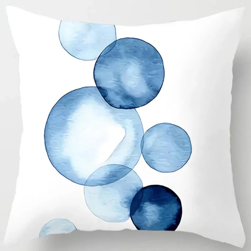 Blue tone style printed square pillowcase car sofa cushion cover decorative home decoration bohemian throw pillow covers40x40cm