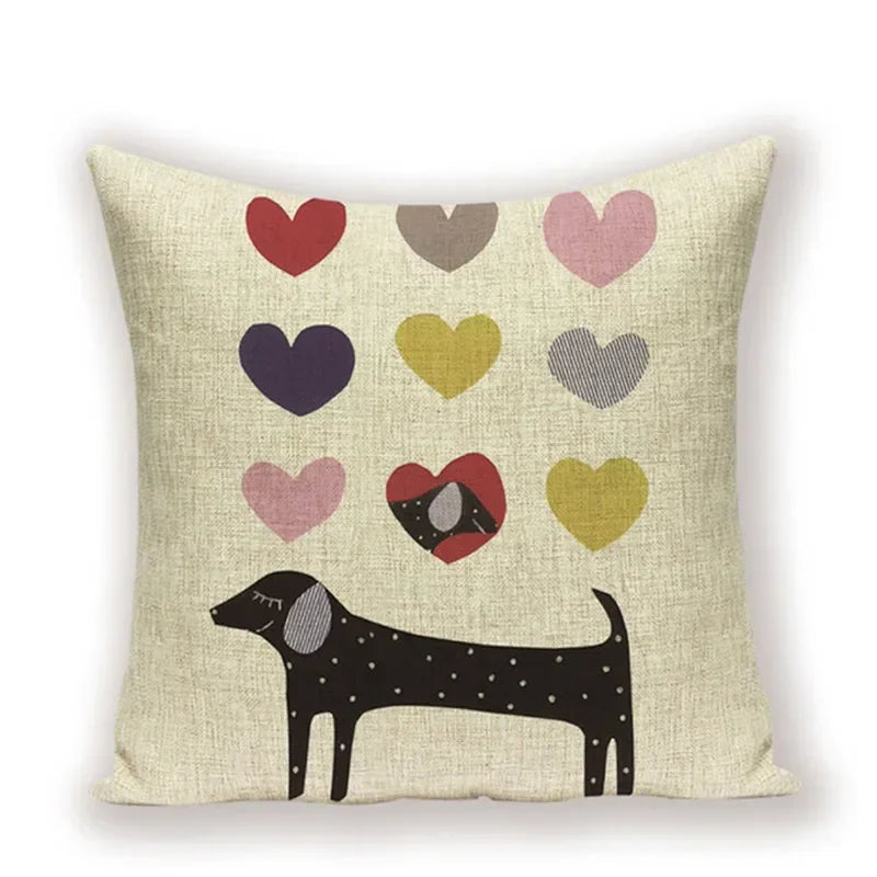 Bulldog Cute Dog Theme Pattern Double-sided Printed pillow cover Short plush Suitable living rooms bedrooms throw cushion cover