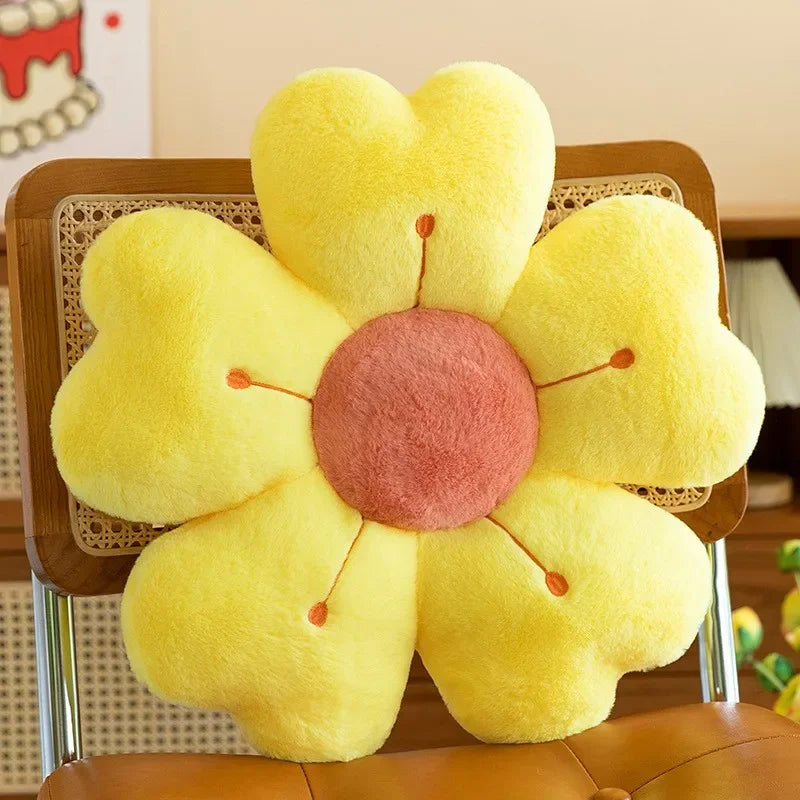 Flower-Shaped Plush Throw Pillow - Comfortable and Cute Mattress and Sofa Decor Cushion, Chair Cushion  Floor Cushion