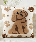 Double-Sided Pillow Cover Summer Animal Cat Floral Non-Real Embroidery Decorative Cushion Case for Couch Sofa Living Room