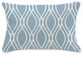 Lake blue white geometric linen pillowcase sofa cushion cover home decoration can be customized for you 30x50 40x60