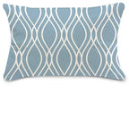 Lake blue white geometric linen pillowcase sofa cushion cover home decoration can be customized for you 30x50 40x60