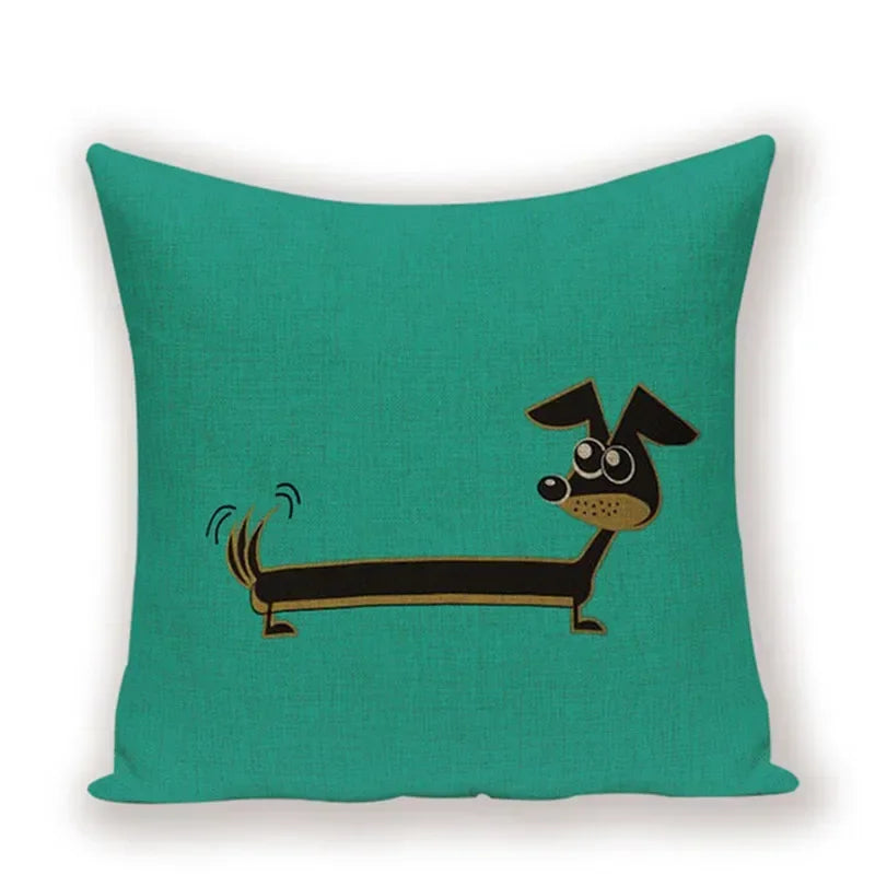 Bulldog Cute Dog Theme Pattern Double-sided Printed pillow cover Short plush Suitable living rooms bedrooms throw cushion cover