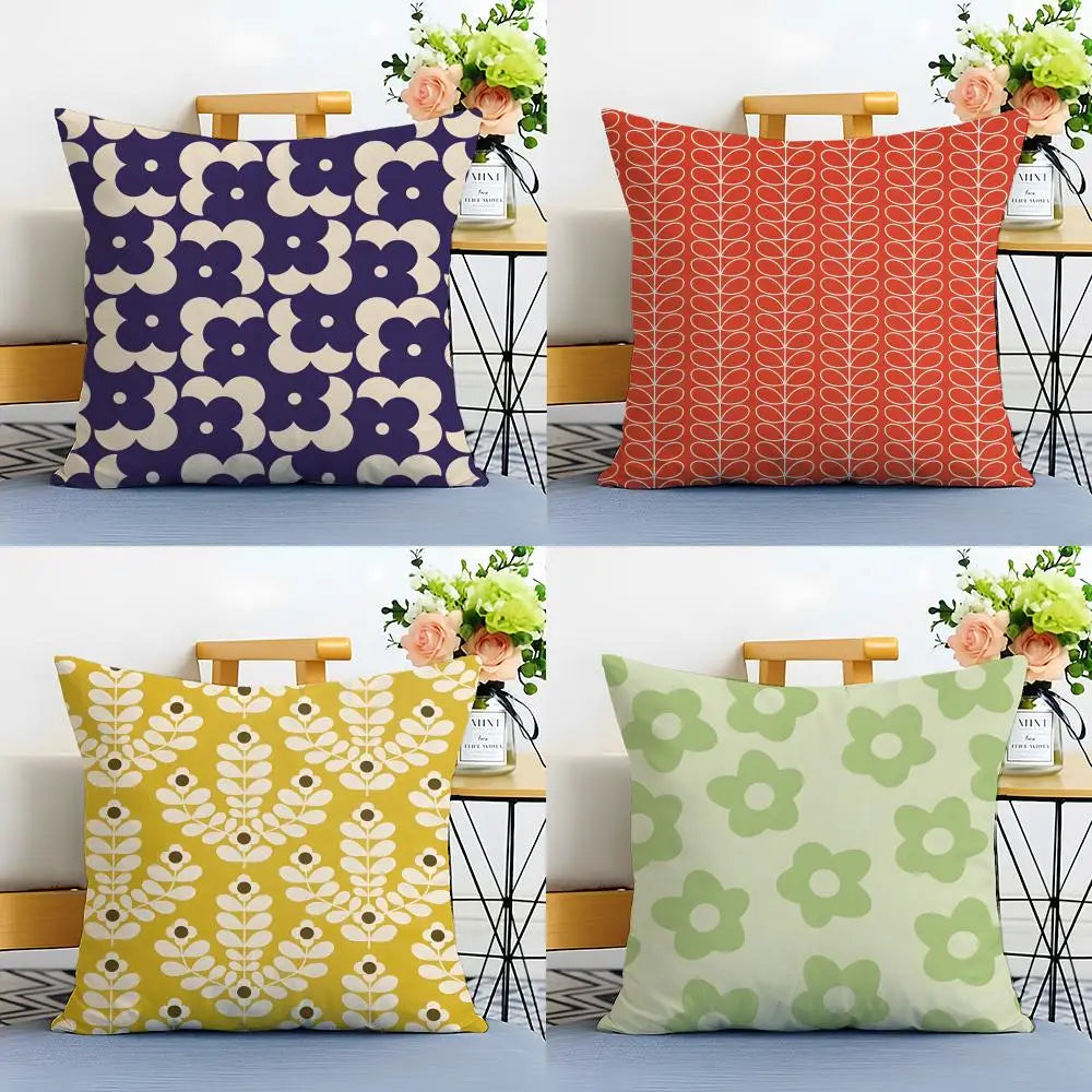 Simple Casual Fashion O-Orla Kiely Cushion Cover Washable Linen Pillowcase Soft  for Sofa Bed Cozy Home Room Decor