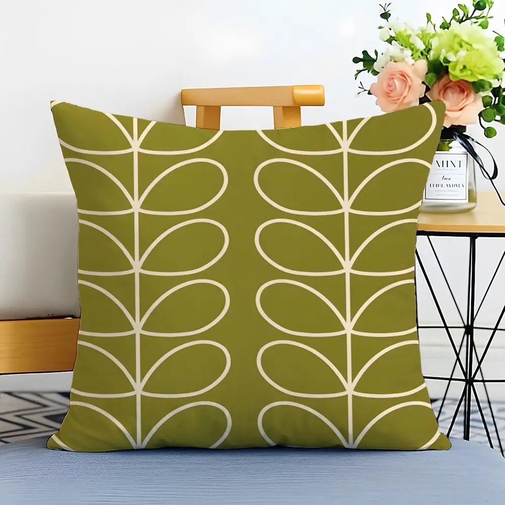 Simple Casual Fashion O-Orla Kiely Cushion Cover Washable Linen Pillowcase Soft  for Sofa Bed Cozy Home Room Decor