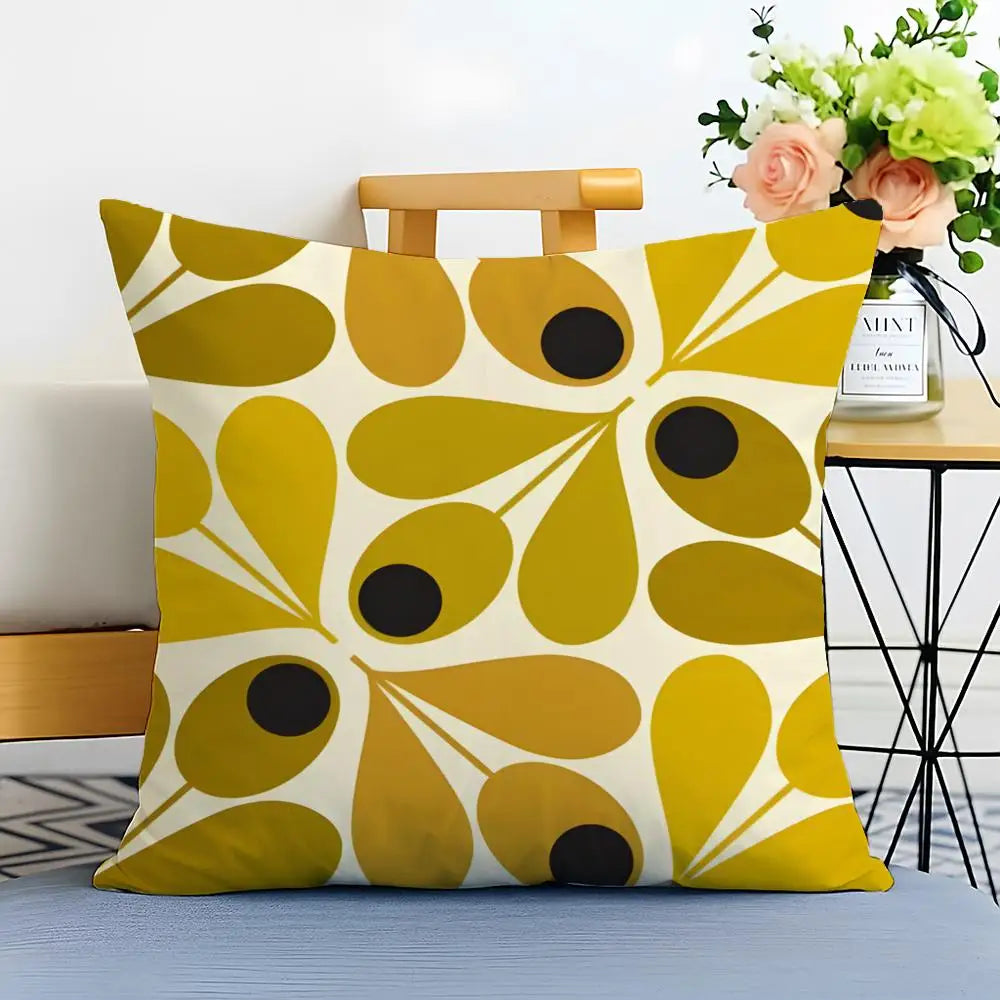 Simple Casual Fashion O-Orla Kiely Cushion Cover Washable Linen Pillowcase Soft  for Sofa Bed Cozy Home Room Decor