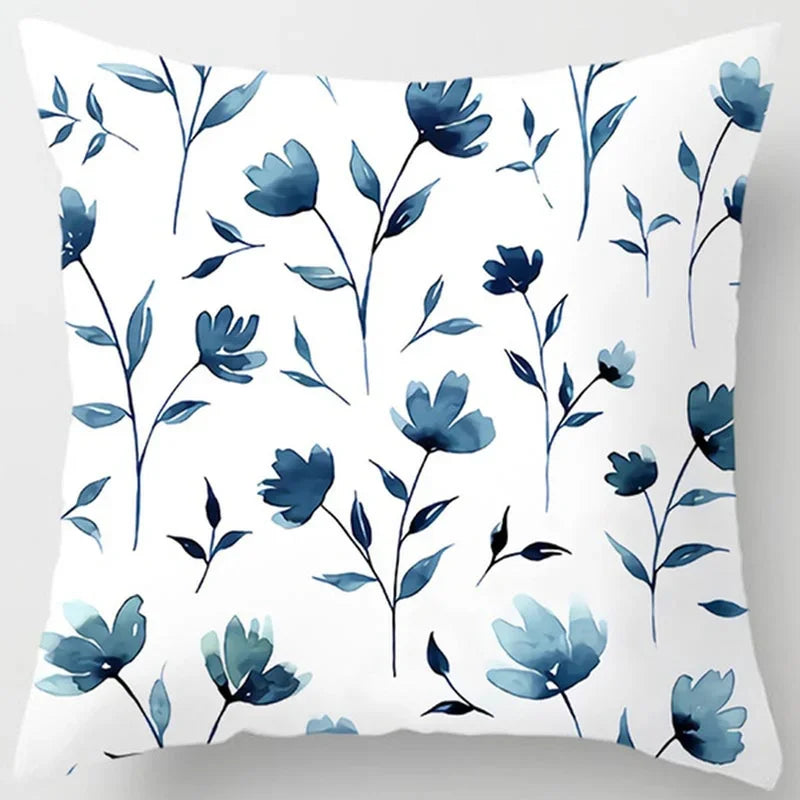 Blue tone style printed square pillowcase car sofa cushion cover decorative home decoration bohemian throw pillow covers40x40cm