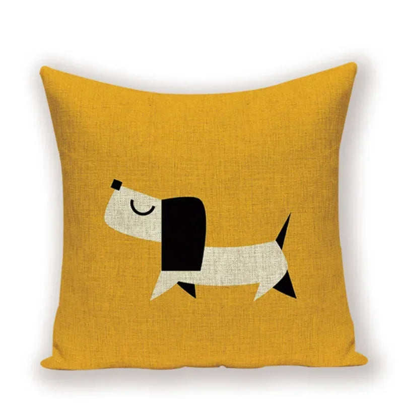 Bulldog Cute Dog Theme Pattern Double-sided Printed pillow cover Short plush Suitable living rooms bedrooms throw cushion cover
