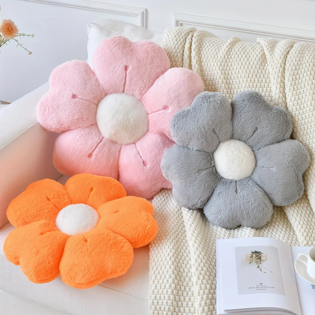 Flower-Shaped Plush Throw Pillow - Comfortable and Cute Mattress and Sofa Decor Cushion, Chair Cushion  Floor Cushion