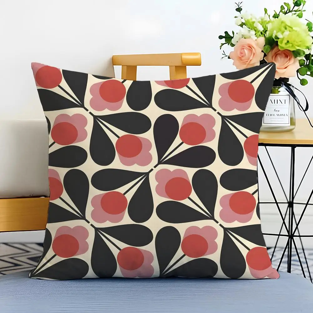 Simple Casual Fashion O-Orla Kiely Cushion Cover Washable Linen Pillowcase Soft  for Sofa Bed Cozy Home Room Decor
