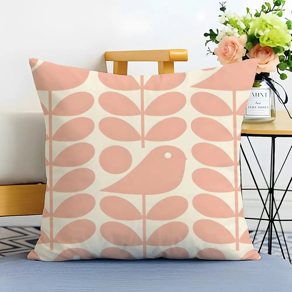Simple Casual Fashion O-Orla Kiely Cushion Cover Washable Linen Pillowcase Soft  for Sofa Bed Cozy Home Room Decor
