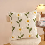 Embroidered Cotton Flower Cushion Cover For Home Sofa Bed Throw Pillowcase Living Room Decorative