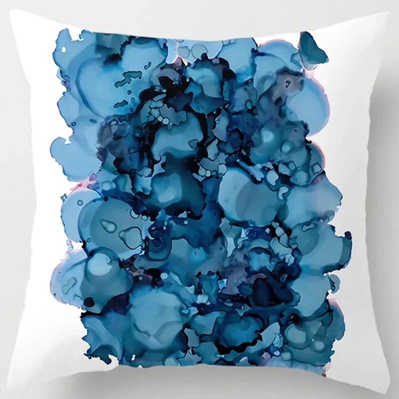 Blue tone style printed square pillowcase car sofa cushion cover decorative home decoration bohemian throw pillow covers40x40cm