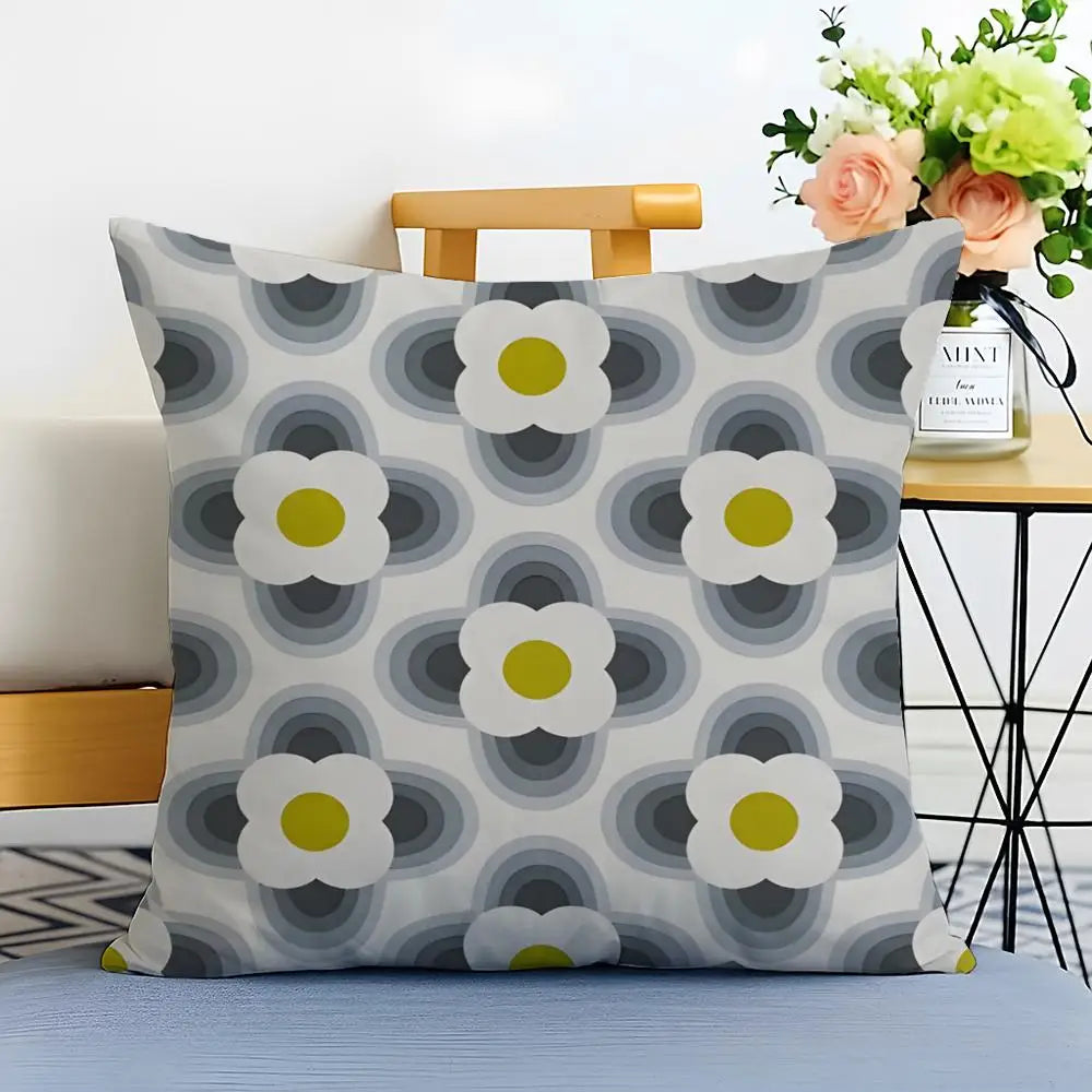 Simple Casual Fashion O-Orla Kiely Cushion Cover Washable Linen Pillowcase Soft  for Sofa Bed Cozy Home Room Decor