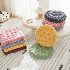 Large Biscuit Shape Plush Cushion,Soft Creative Pillow Chair Seat Pad, Decorative Cookie Japanese Tatami Back Cushion