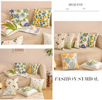 Embroidered Cotton Flower Cushion Cover For Home Sofa Bed Throw Pillowcase Living Room Decorative