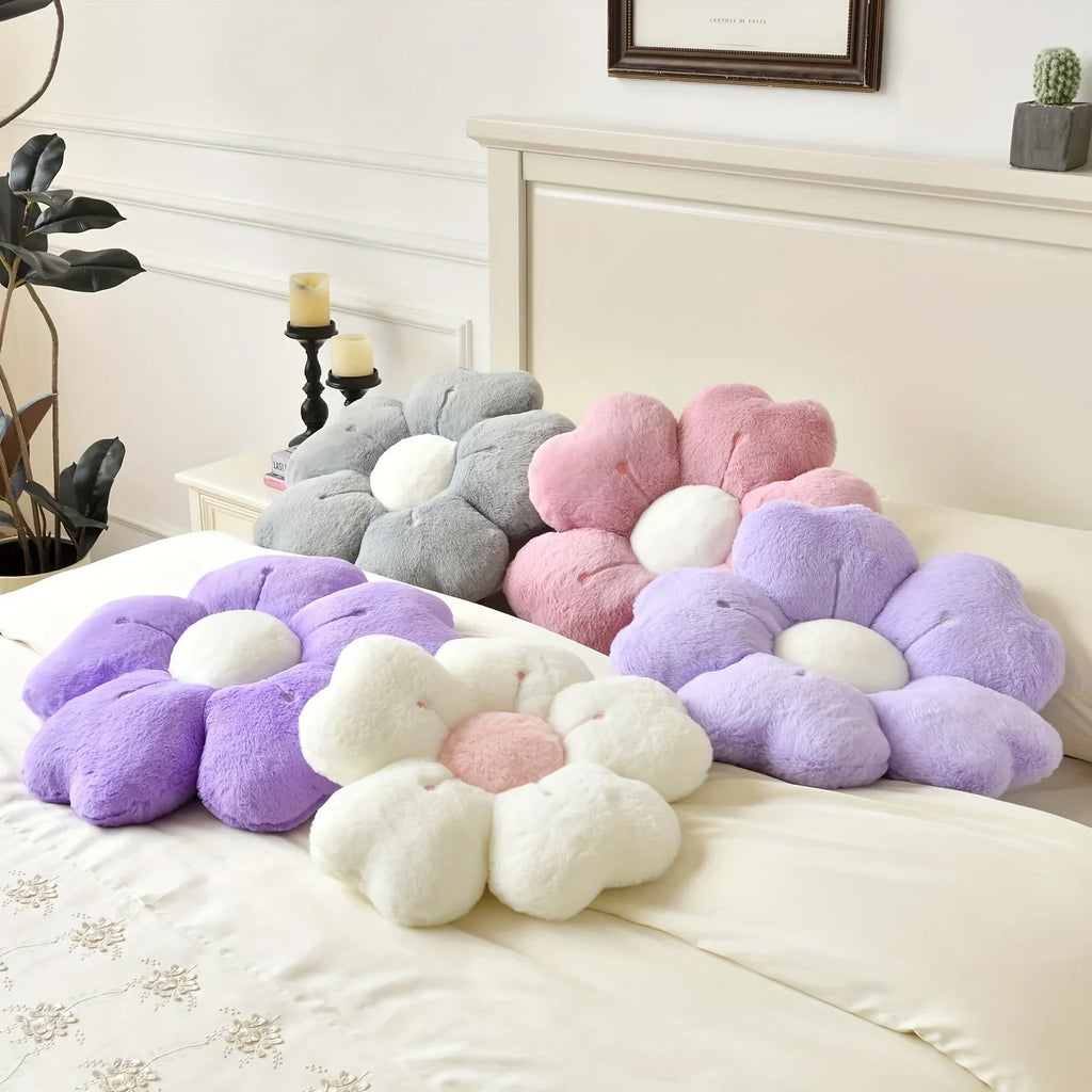 Flower-Shaped Plush Throw Pillow - Comfortable and Cute Mattress and Sofa Decor Cushion, Chair Cushion  Floor Cushion